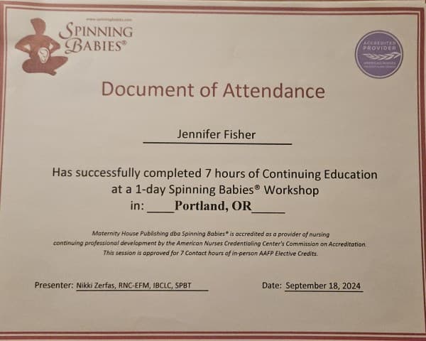 Jennifer Fisher — doula training — photo 3
