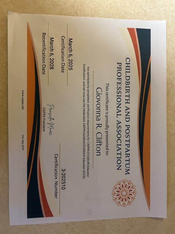Giovonna Clifton — doula training — photo 1