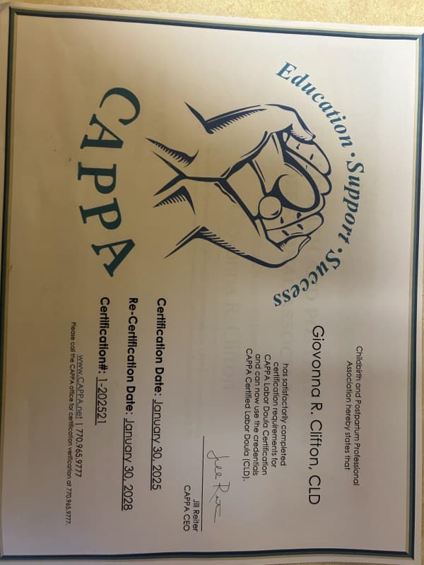 Giovonna Clifton — doula training — photo 3