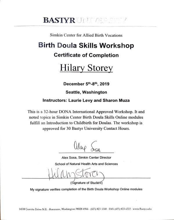 Hilary Storey — doula training — photo 2