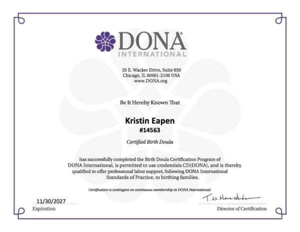 Kristin Eapen — doula training — photo 2