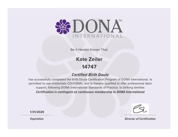 Kate Zeiler — doula training — photo 1