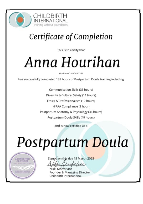 Anna Hourihan — doula training — photo 1