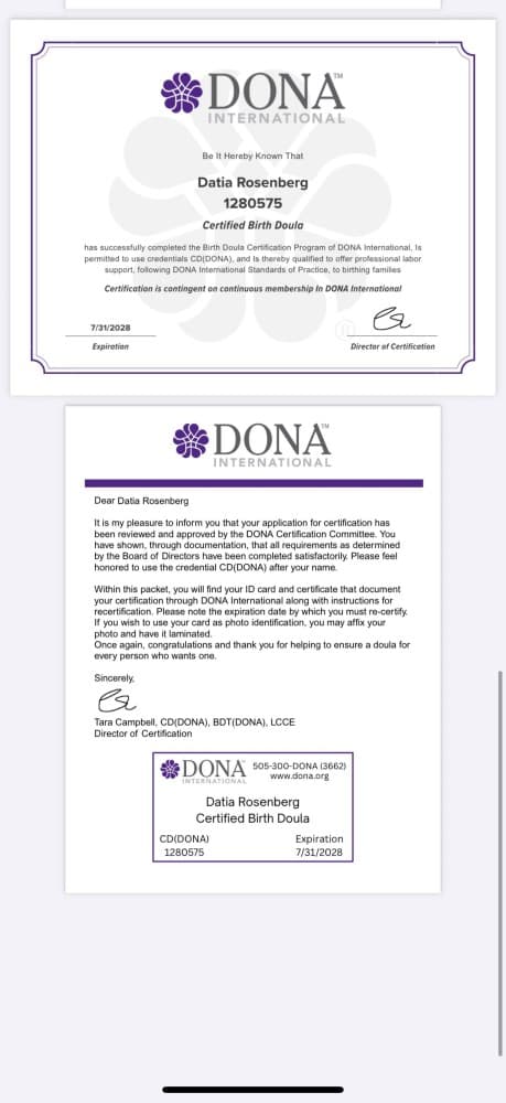 Datia Rosenberg — doula training — photo 1
