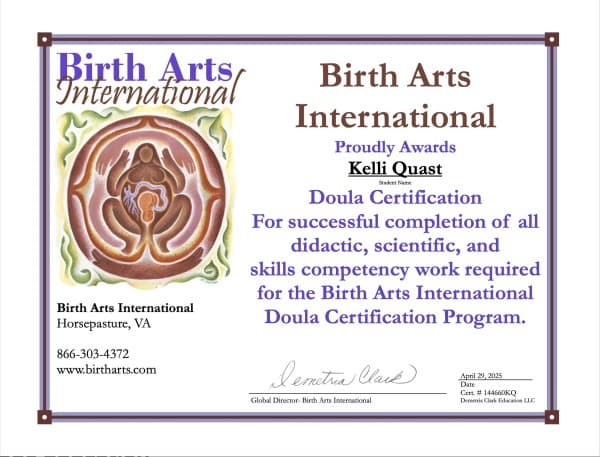 Kelli Quast — doula training — photo 1