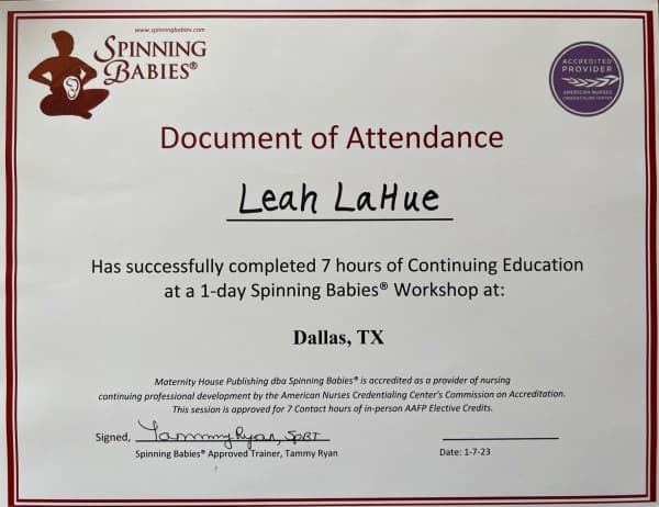 Leah Lahue — doula training — photo 2